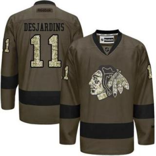 Chicago Blackhawks #11 Andrew Desjardins Green Salute To Service Men's Stitched Reebok NHL Jerseys