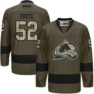 Colorado Avalanche #52 Adam Foote Green Salute To Service Men's Stitched Reebok NHL Jerseys