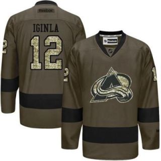 Colorado Avalanche #12 Jarome Iginla Green Salute To Service Men's Stitched Reebok NHL Jerseys