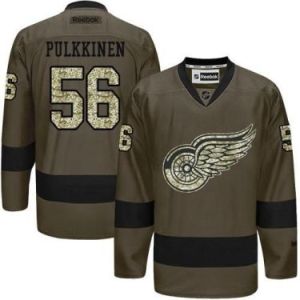 Detroit Red Wings #56 Teemu Pulkkinen Green Salute To Service Men's Stitched Reebok NHL Jerseys