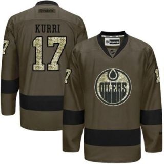 Edmonton Oilers #17 Jari Kurri Green Salute To Service Men's Stitched Reebok NHL Jerseys