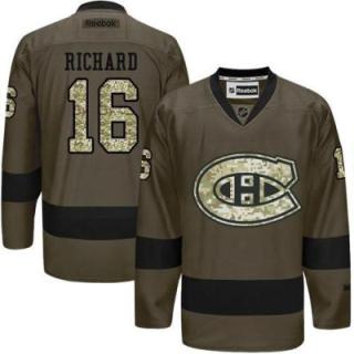 Montreal Canadiens #16 Henri Richard Green Salute To Service Men's Stitched Reebok NHL Jerseys