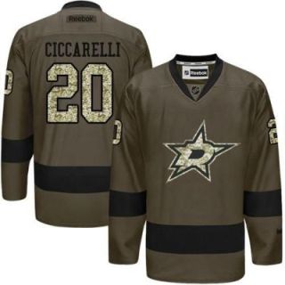 Dallas Stars #20 Dino Ciccarelli Green Salute To Service Men's Stitched Reebok NHL Jerseys