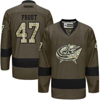 Columbus Blue Jackets #47 Dalton Prout Green Salute To Service Men's Stitched Reebok NHL Jerseys