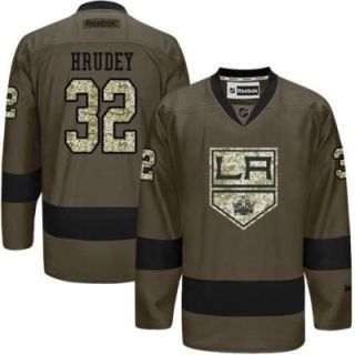 Los Angeles Kings #32 Kelly Hrudey Green Salute To Service Men's Stitched Reebok NHL Jerseys