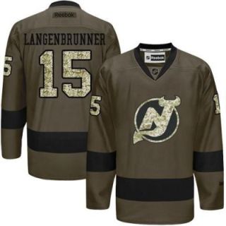 New Jersey Devils #15 Langenbrunner Green Salute To Service Stitched NHL Jersey