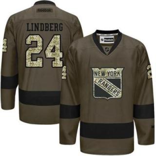 New York Rangers #24 Oscar Lindberg Green Salute To Service Men's Stitched Reebok NHL Jerseys