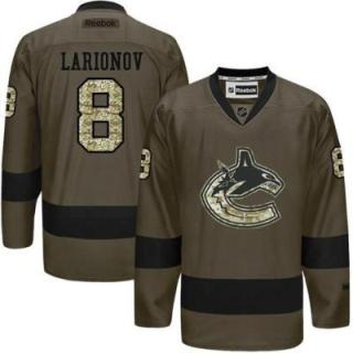 Vancouver Canucks #8 Igor Larionov Green Salute To Service Men's Stitched Reebok NHL Jerseys