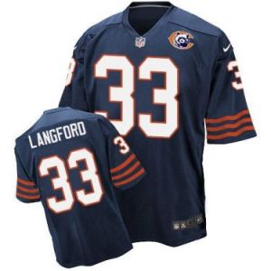 Nike Chicago Bears #33 Jeremy Langford Navy Blue Throwback Mens Stitched NFL Elite Jersey