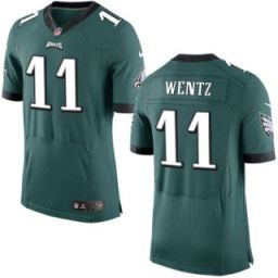 Men's Philadelphia Eagles #11 Carson Wentz Nike Green 2016 Stitched NFL Elite Jersey