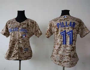 Women's Toronto Blue Jays #11 Kevin Pillar Camo Fashion Majestic Mens Stitched Baseball Jersey