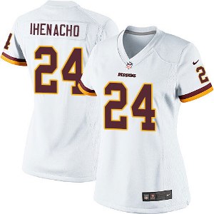 Women's Washington Redskins #24 Duke Ihenacho Nike White NFL Game Stitched Jersey