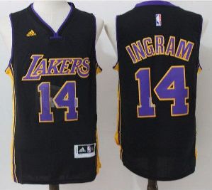 Mens Los Angeles Lakers #14 Brandon Ingram Adidas Black NBA Draft'16 Player Swingman Stitched Jersey