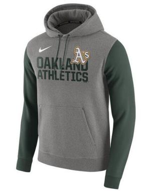 Mens Oakland Athletics Nike Gray Baseball Club Fleece Pullover Hoodie