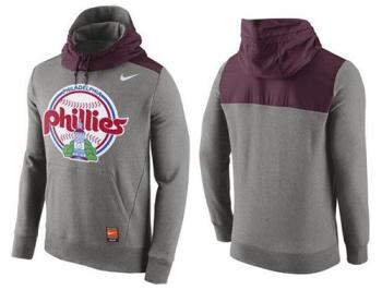 Baseball Mens Philadelphia Phillies Stitches Nike Pullover Hoodie - Grey