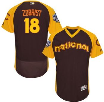 Womens #18 Ben Zobrist Chicago Cubs 2016 All-Stars Home Run Derby Flexbase Baseball Jersey