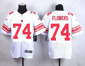 Nike Giants #74 Ereck Flowers White Men's Stitched NFL Elite Jersey