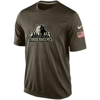 NBA Minnesota Timberwolves Green Salute To Service Mens Nike Dri-FIT T-Shirt