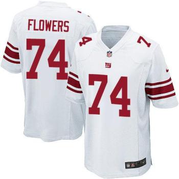 Youth New York Giants #74 Ereck Flowers Nike White Youth Stitched NFL Game Jersey