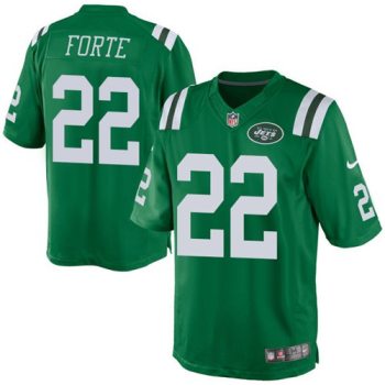 Youth NFL New York Jets #22 Matt Forte Green Youth Stitched Nike Elite Rush Jersey