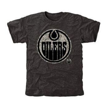 Mens Edmonton Oilers Black Rink Warrior Tri-Blend NHL T-Shirt