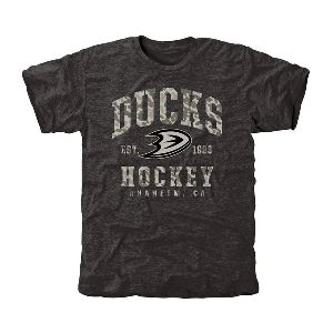 Mens Anaheim Ducks Black Camo Stack Tri-Blend NHL T-Shirt