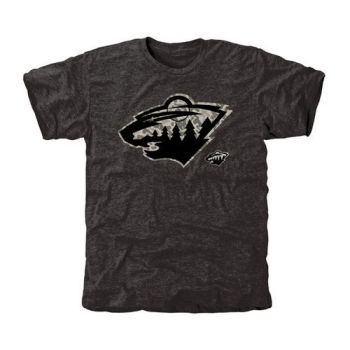 Mens Minnesota Wild Black Rink Warrior Tri-Blend NHL T-Shirt