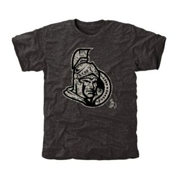 Mens Ottawa Senators Black Rink Warrior Tri-Blend NHL T-Shirt