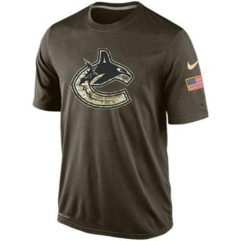 Mens Vancouver Canucks Green Salute To Service NHL Nike Dri-FIT T-Shirt