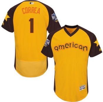 Mens Houston Astros #1 Carlos Correa 2016 All-Stars Home Run Derby Flexbase Baseball Jersey