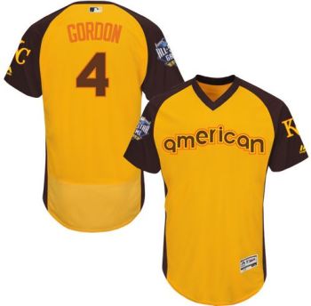 Mens Kansas City Royals #4 Alex Gordon 2016 All-Stars Home Run Derby Flexbase Baseball Jersey