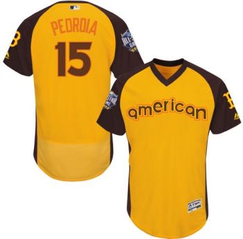 Mens Boston Red Sox #15 Dustin Pedroia 2016 All-Stars Home Run Derby Flexbase Baseball Jersey