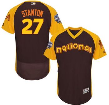 Mens Miami Marlins #27 Giancarlo Stanton 2016 All-Stars Home Run Derby Flexbase Baseball Jersey