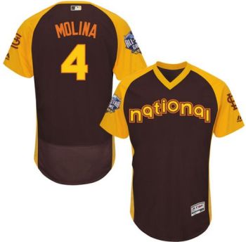 Mens St Louis Cardinals #4 Yadier Molina 2016 All-Stars Home Run Derby Flexbase Baseball Jersey