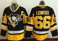 Pittsburgh Penguins #66 Mario Lemieux Black Alternate Stitched NHL Jersey