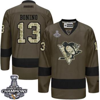 Pittsburgh Penguins #13 Nick Bonino Green Salute To Service 2016 Stanley Cup Champions Stitched NHL Jersey