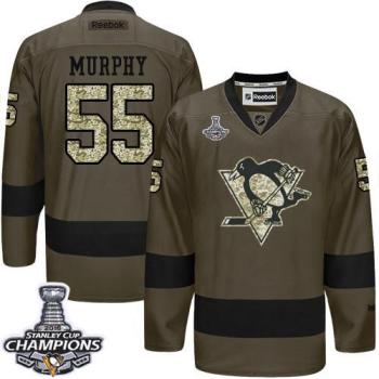 Pittsburgh Penguins #55 Larry Murphy Green Salute To Service 2016 Stanley Cup Champions Stitched NHL Jersey