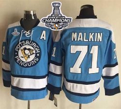 Pittsburgh Penguins #71 Evgeni Malkin Blue Alternate CCM Throwback 2016 Stanley Cup Champions Stitched NHL Jersey