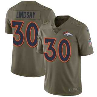 Nike Denver Broncos #30 Phillip Lindsay Olive Men's Stitched NFL Limited 2017 Salute To Service Jersey