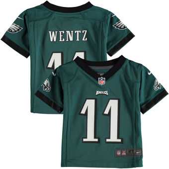 Toddler Nike Philadelphia Eagles #11 Carson Wentz Midnight Green NFL Game Jersey