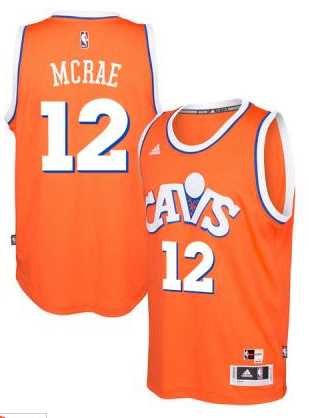 adidas Cleveland Cavaliers #12 Jordan McRae Orange Hardwood Classics Swingman Jersey