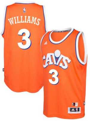 adidas Cleveland Cavaliers #3 Derrick Williams Orange Hardwood Classics Swingman Jersey