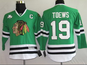 Hockey Kids Jerseys Chicago Blackhawks 19 Janathan Toews green For Sale