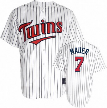 Kids Minnesota Twins 7 Joe Mauer White Pinstripe Jersey Cheap