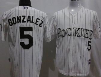 Kids Colorado Rockies 5 Gonzalez White Jersey Cheap