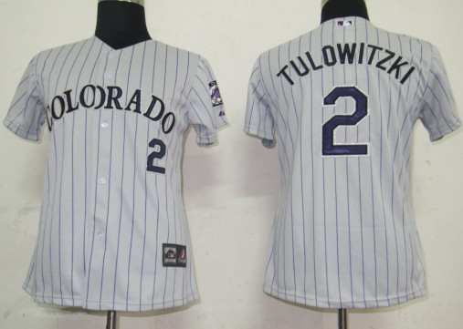 Cheap Women Colorado Rockies 2 Tulowitzki Grey MLB Jerseys