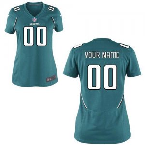 Cheap Women Nike Jacksonville Jaguars Customized Game Team Color Green Nike NFL Jerseys