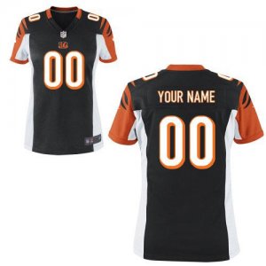 Cheap Women Nike Cincinnati Bengals Customized Game Team Color Black Nike NFL Jerseys