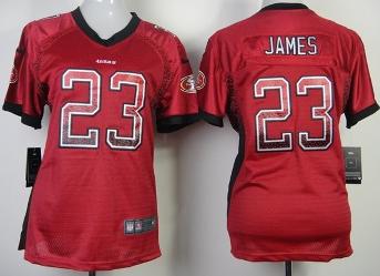 Cheap Women Nike San Francisco 49ers 23 Lamichael James Red Drift Fashion Elite NFL Jerseys