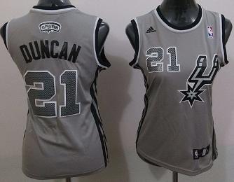 Cheap Women San Antonio Spurs 21 Tim Duncan Grey Revolution 30 Swingman NBA Jersey